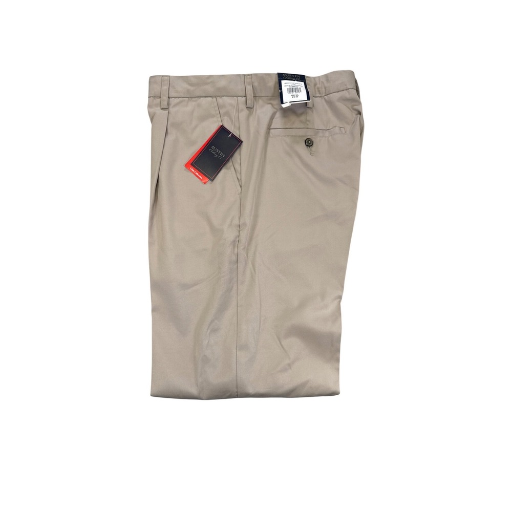 Austin Clothing Co Mens Tan Khaki Pleated Cuffed Dress Pants‎ 36W 30L NWT